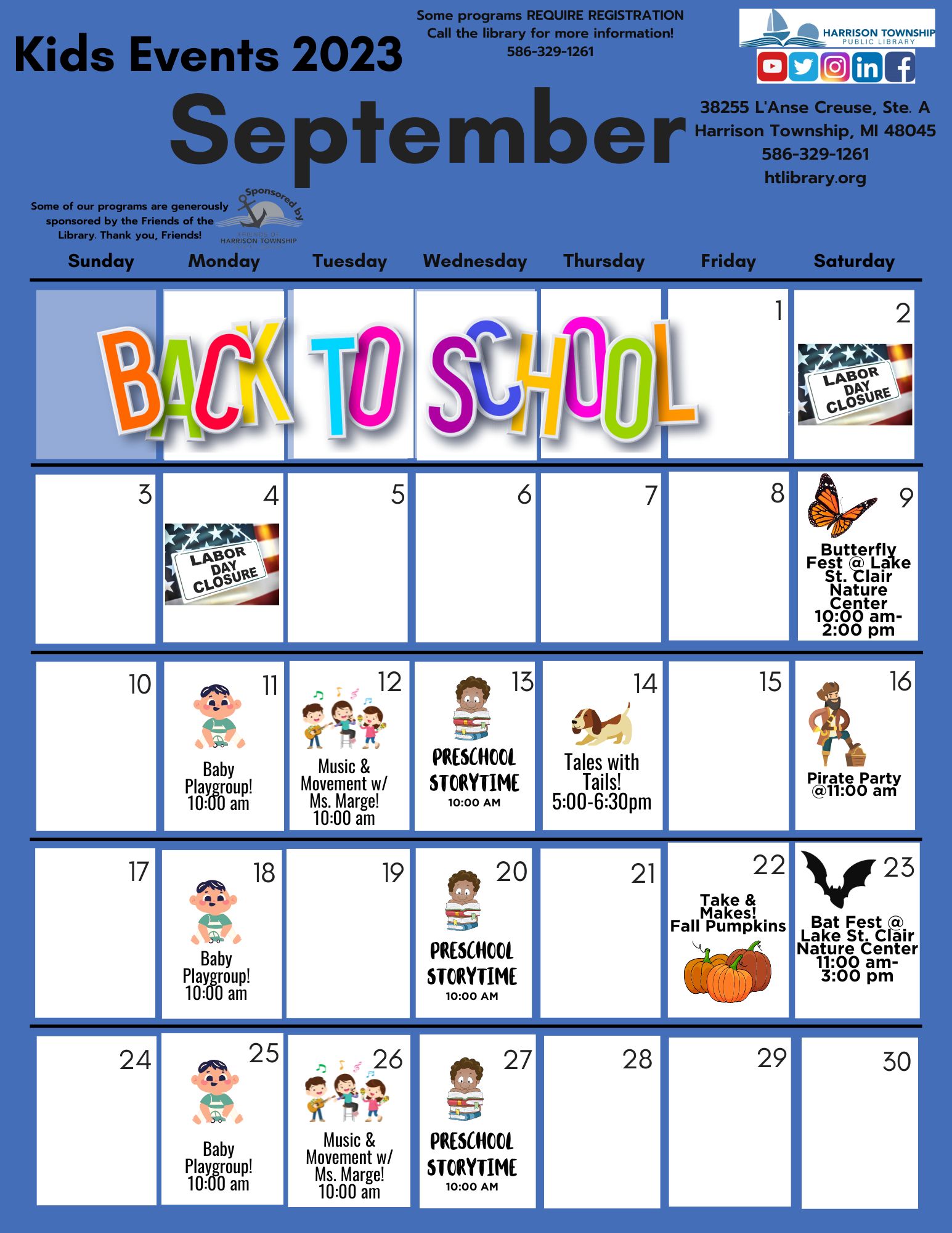 Children’s At-A-Glance Calendar September 2023 – Harrison Township ...